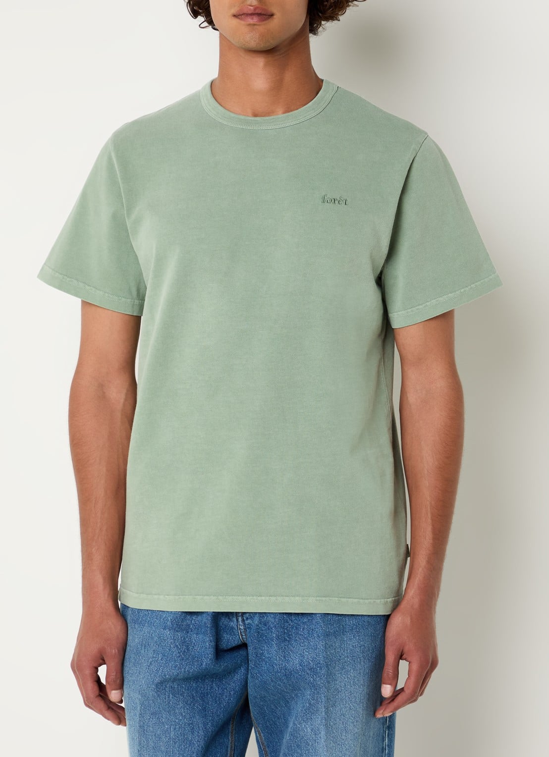 forét Oak T-shirt met logoborduring - detail 2 lichtgroen