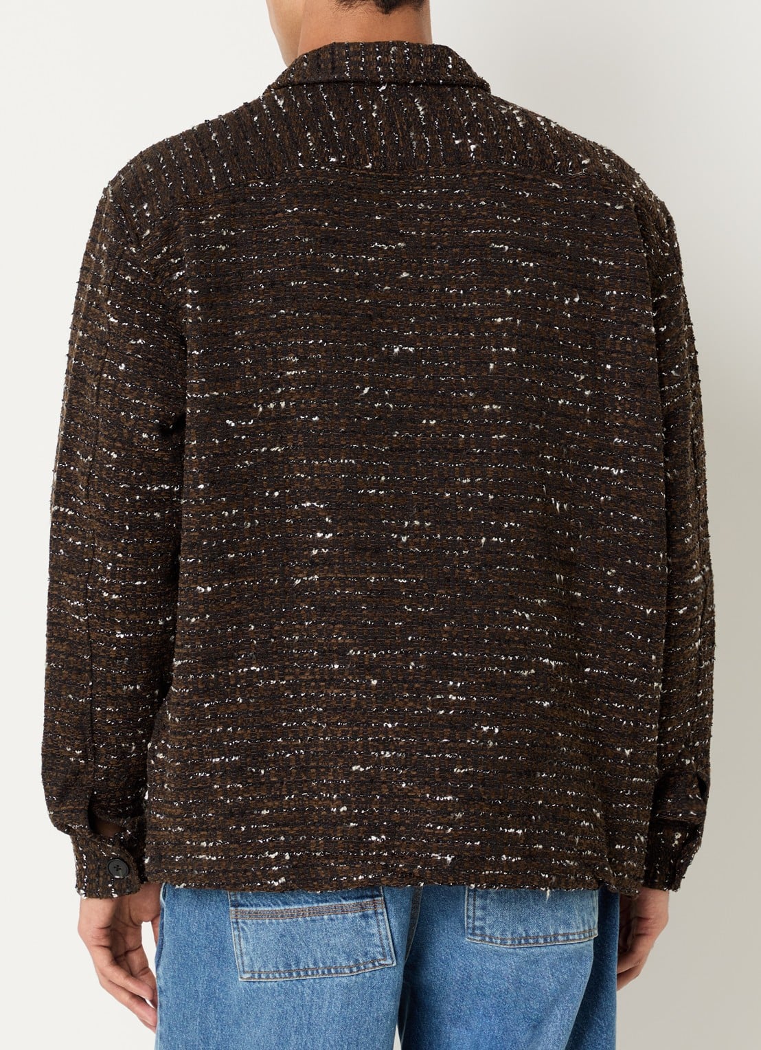 forét Overshirt met tweed-look en steekzakken - achterkant 4 bruin