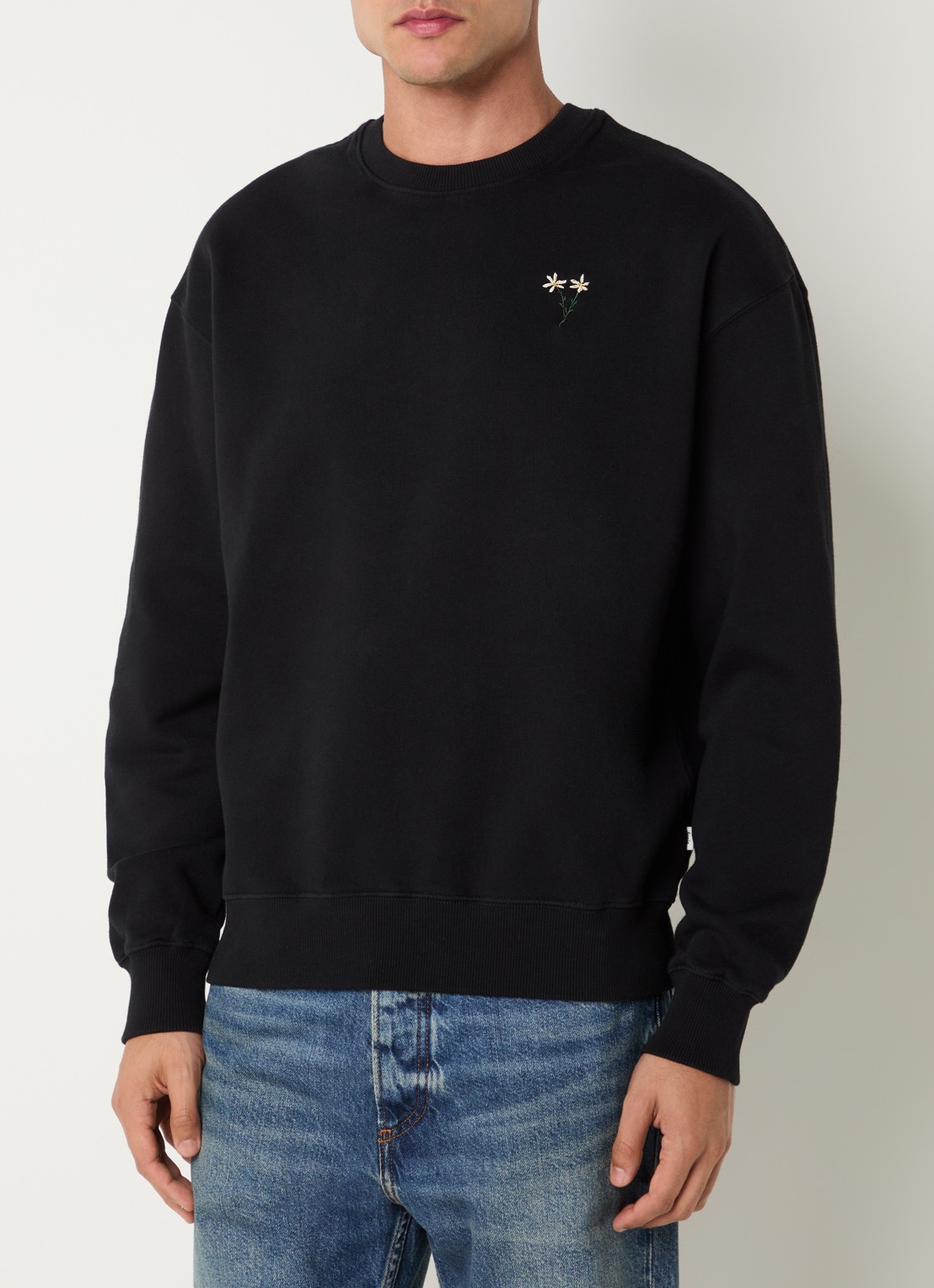 forét Posy sweater met logo - detail 4 zwart