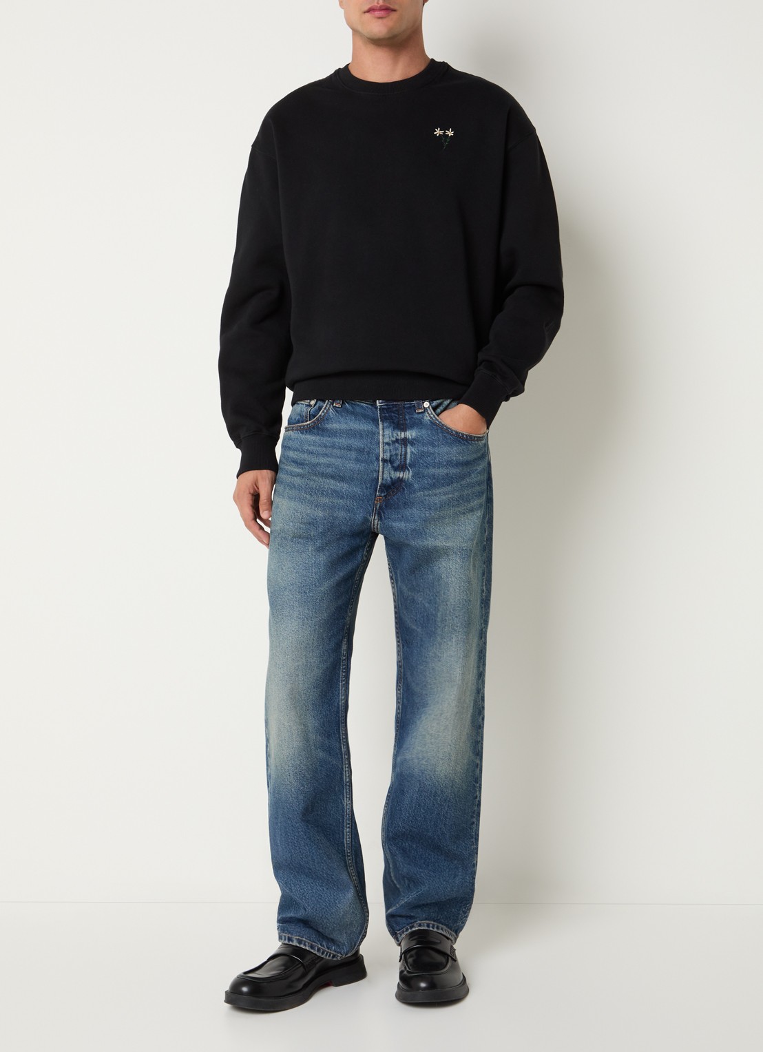 forét Posy sweater met logo - voorkant 3 zwart