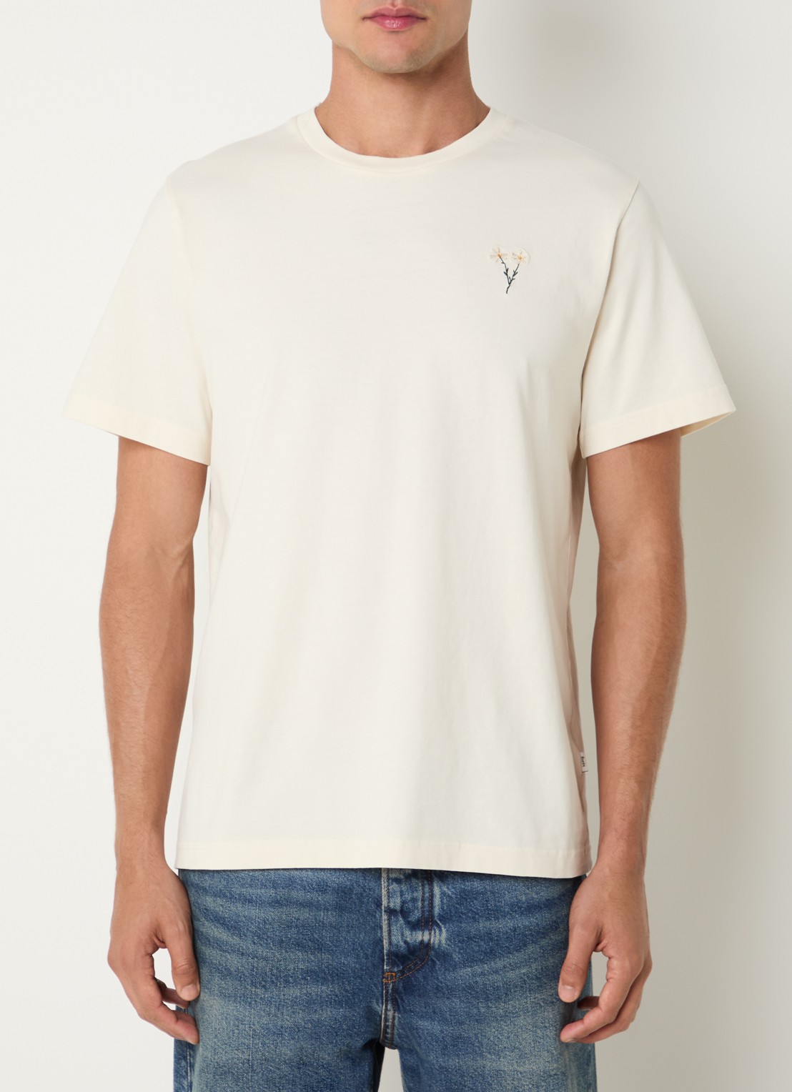 forét Posy T-shirt met ronde hals - detail 4 beige
