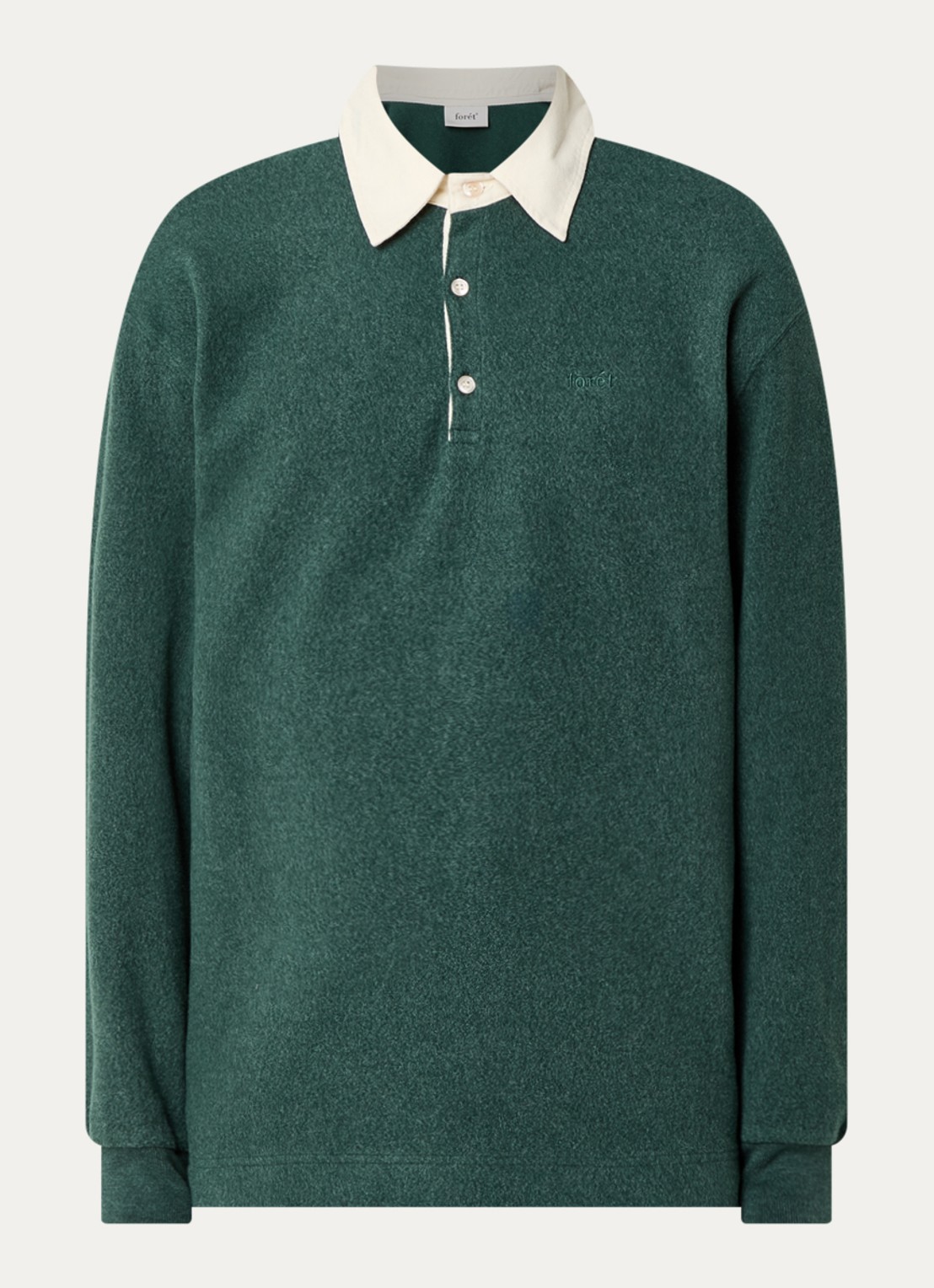 forét Regular fit polo met logo - voorkant 2 donkergroen