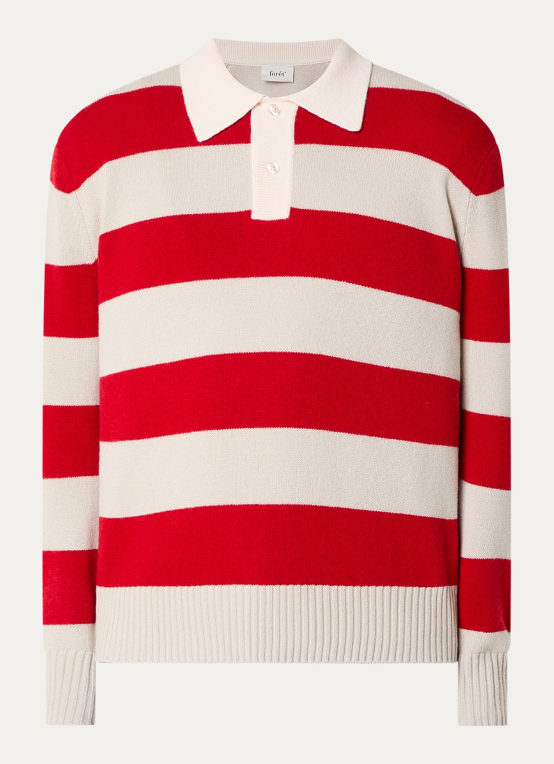 forét Regular fit polo van wol - voorkant 2 rood
