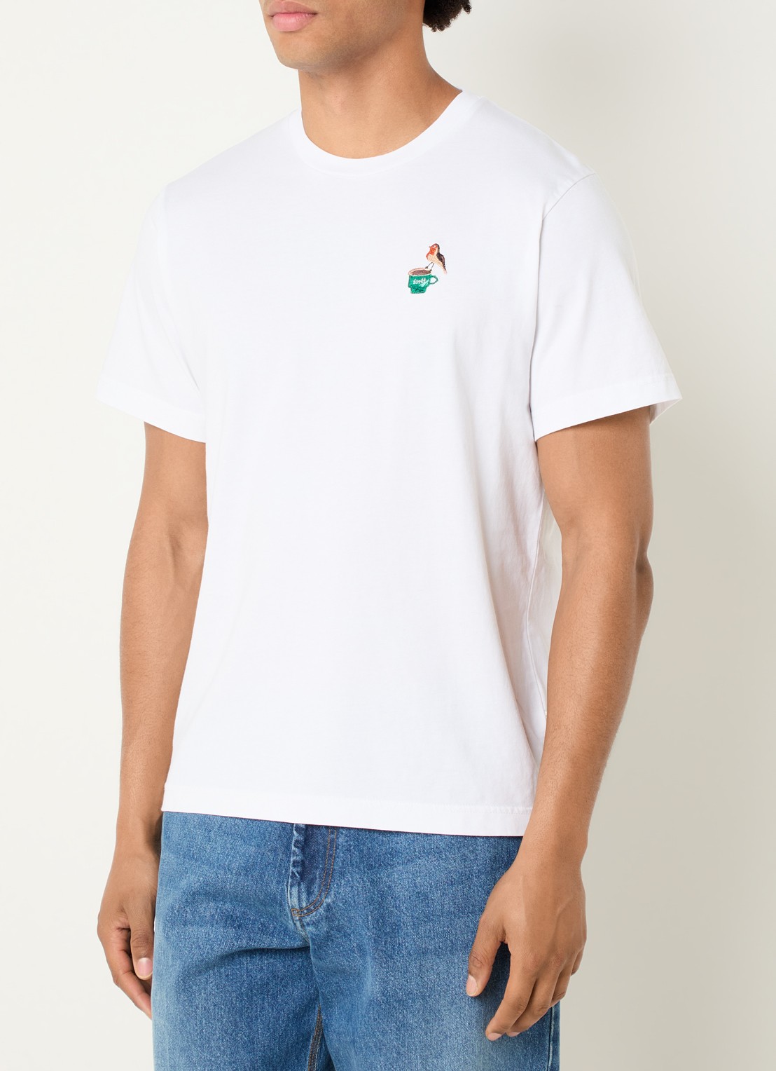 forét Rest T-shirt met logo - detail wit