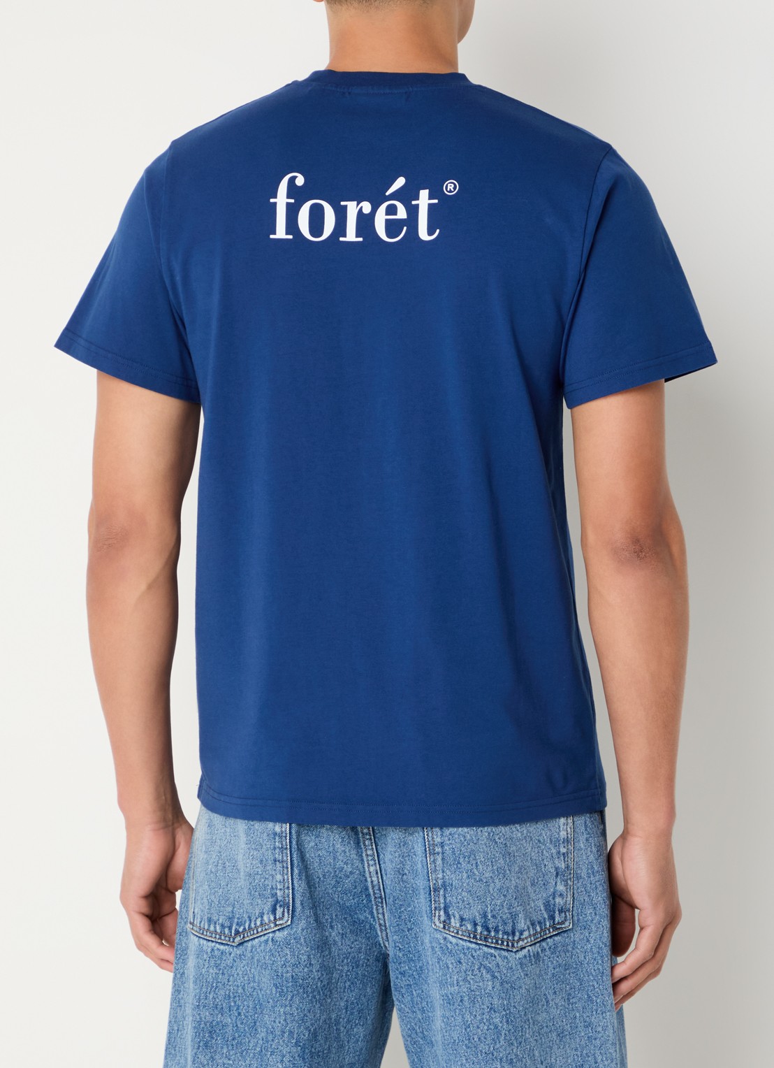 forét Still T-shirt van  katoen met logo- en backprint - achterkant royalblauw