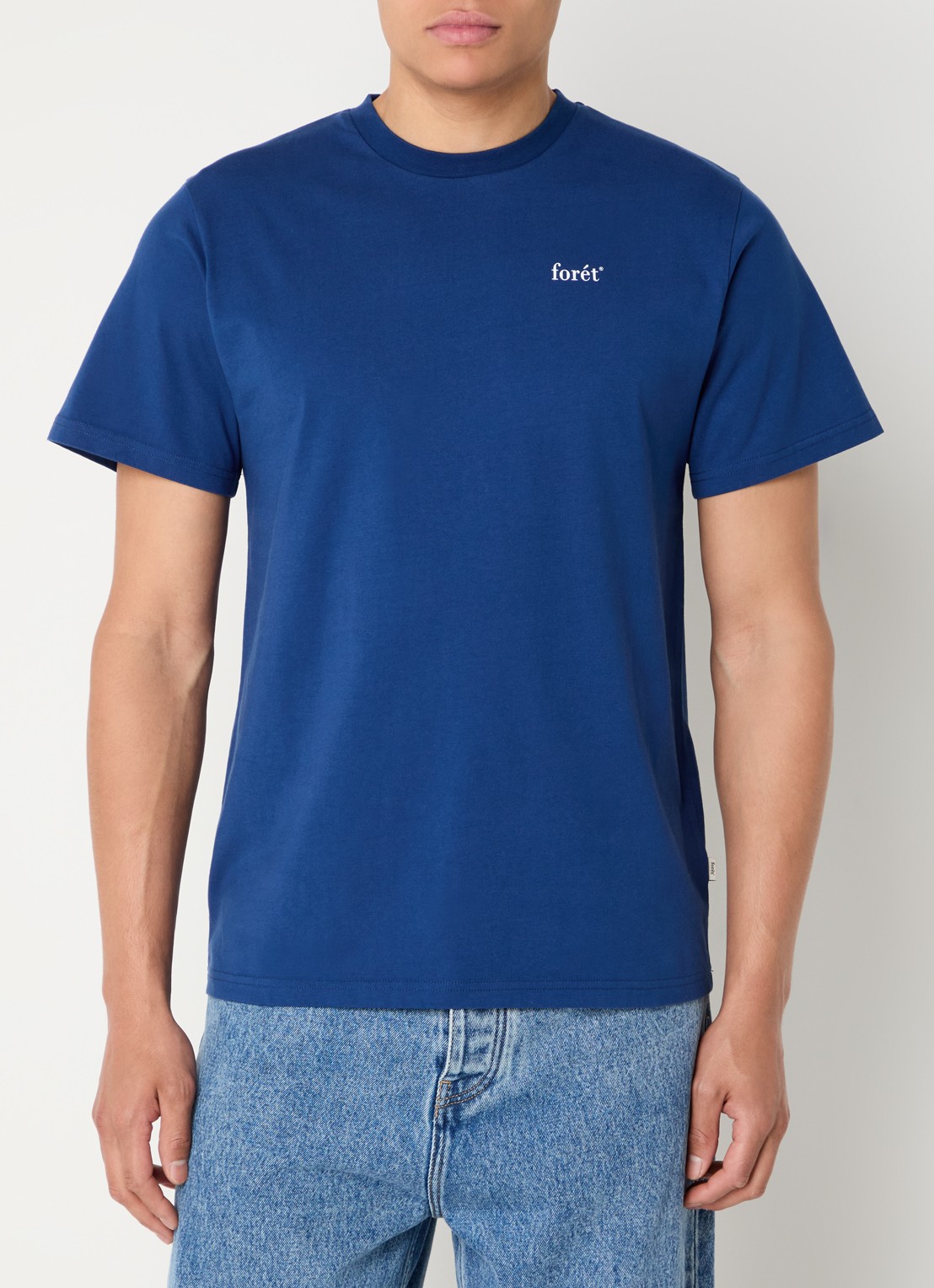 forét Still T-shirt van  katoen met logo- en backprint - detail 4 royalblauw