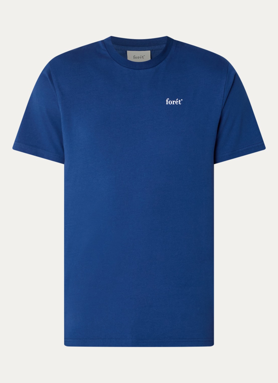 forét Still T-shirt van  katoen met logo- en backprint - voorkant 2 royalblauw