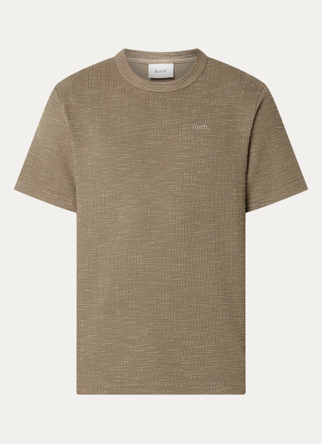 forét Willow T-shirt met structuur en logoborduring - voorkant khaki