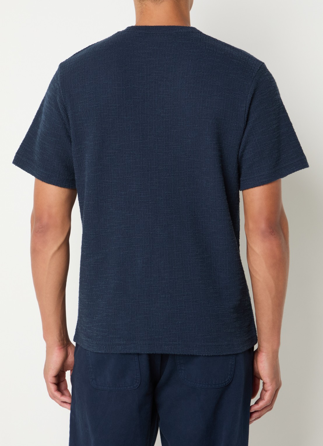 forét Willow T-shirt met structuur en logoborduring - achterkant 2 donkerblauw