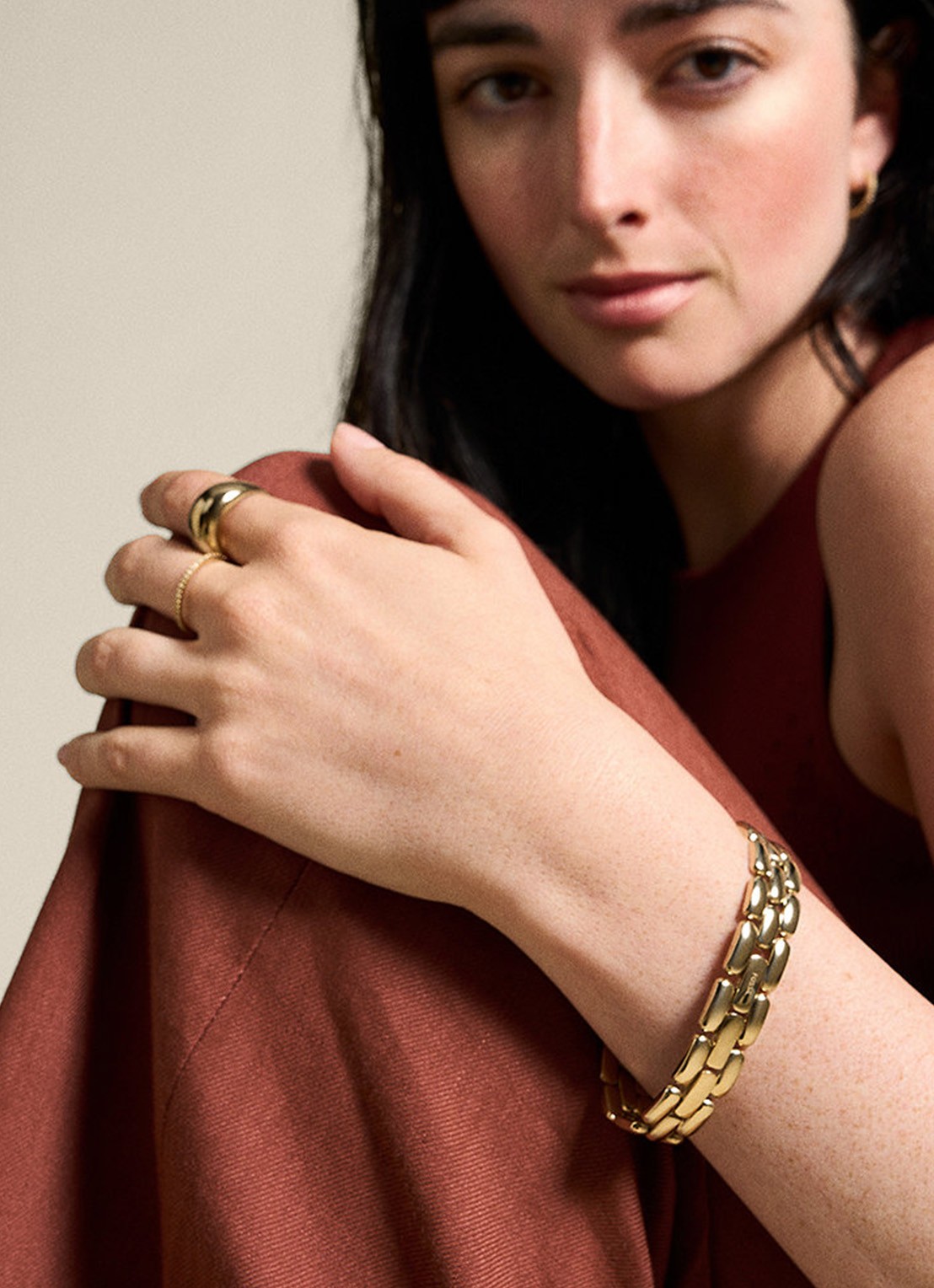 Fossil Arden armband JF04784710 - voorkant 2 goud