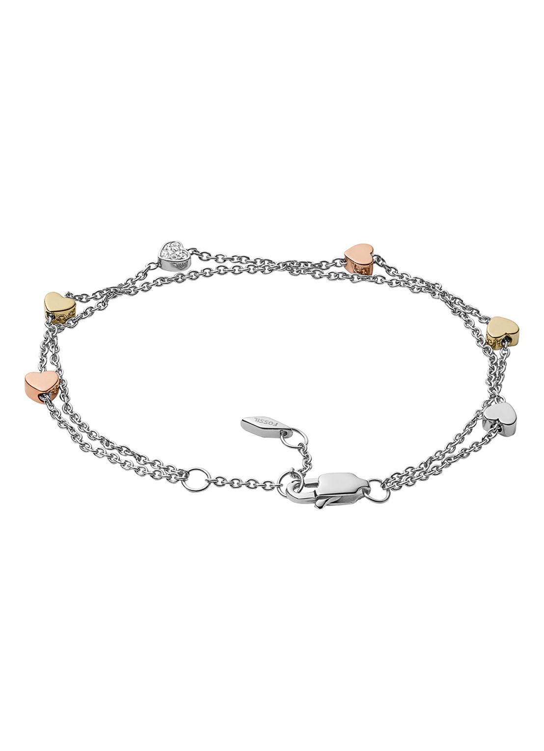Fossil Armband met glassteen JF02854998 - detail zilver