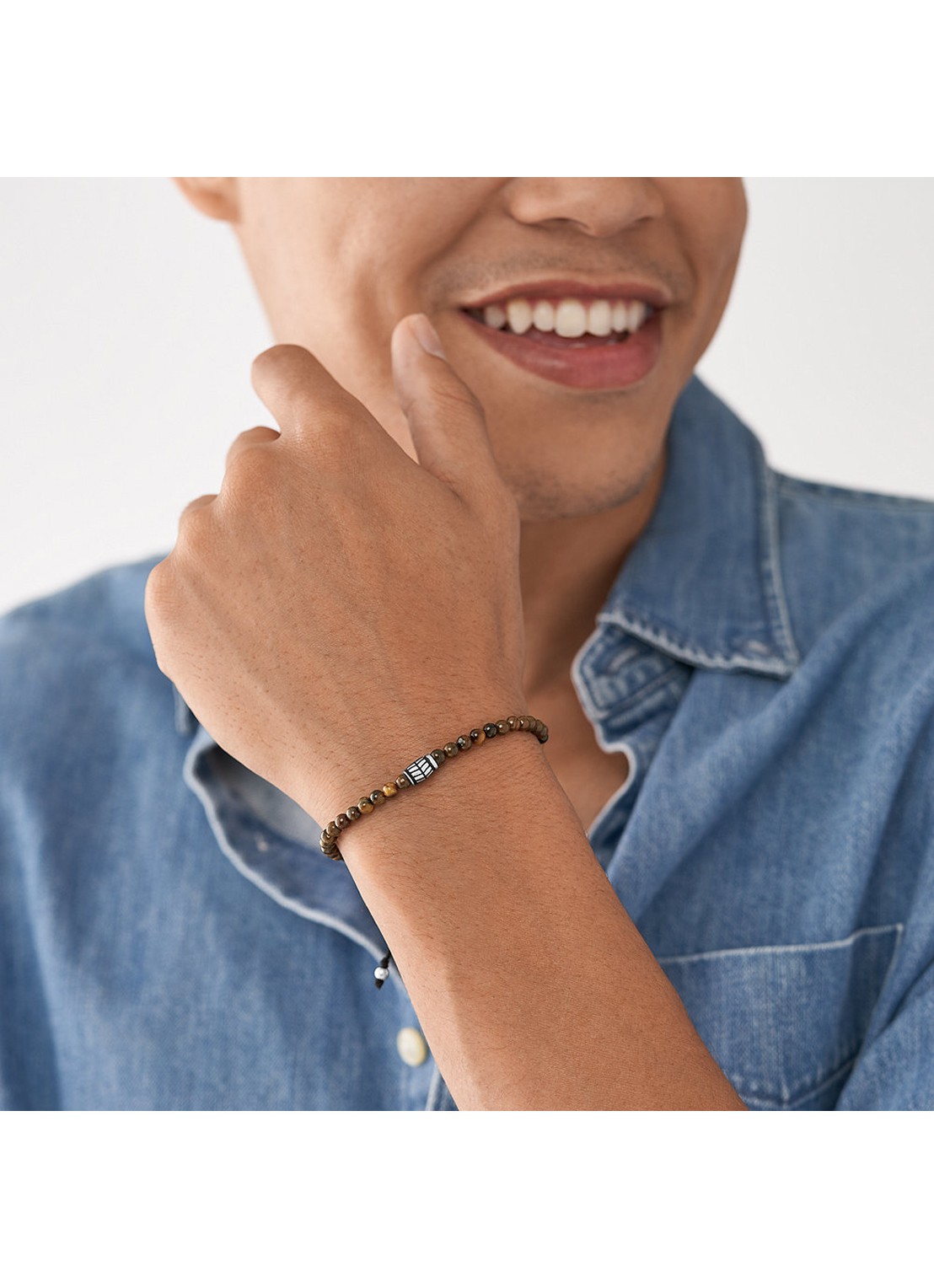 Fossil Armband met kralen JF04413040 - detail 3 bruin