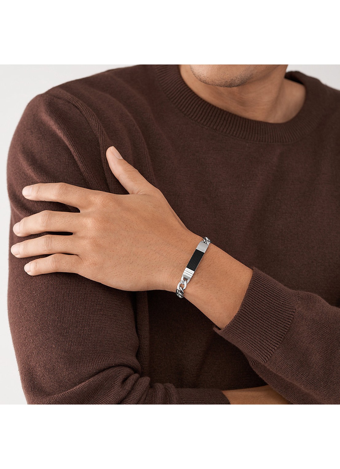Fossil Armband met logo JF04411040 - detail 5 zilver