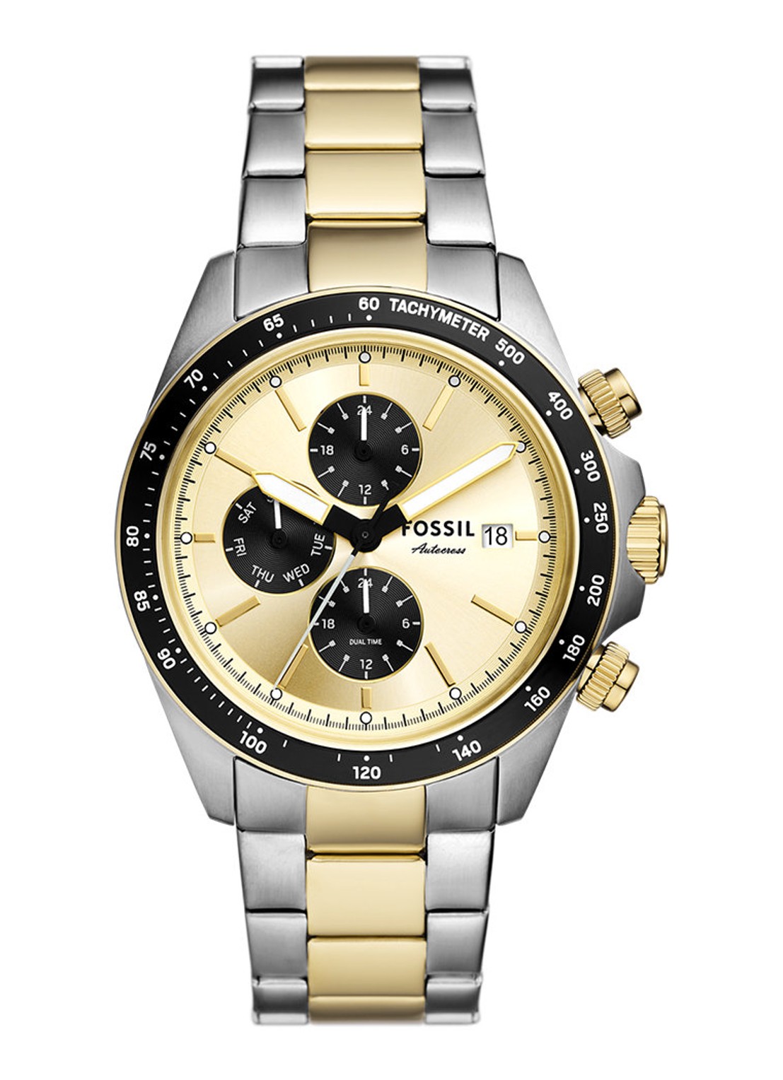 Fossil Autocross horloge FS6126 - voorkant 4 zilver