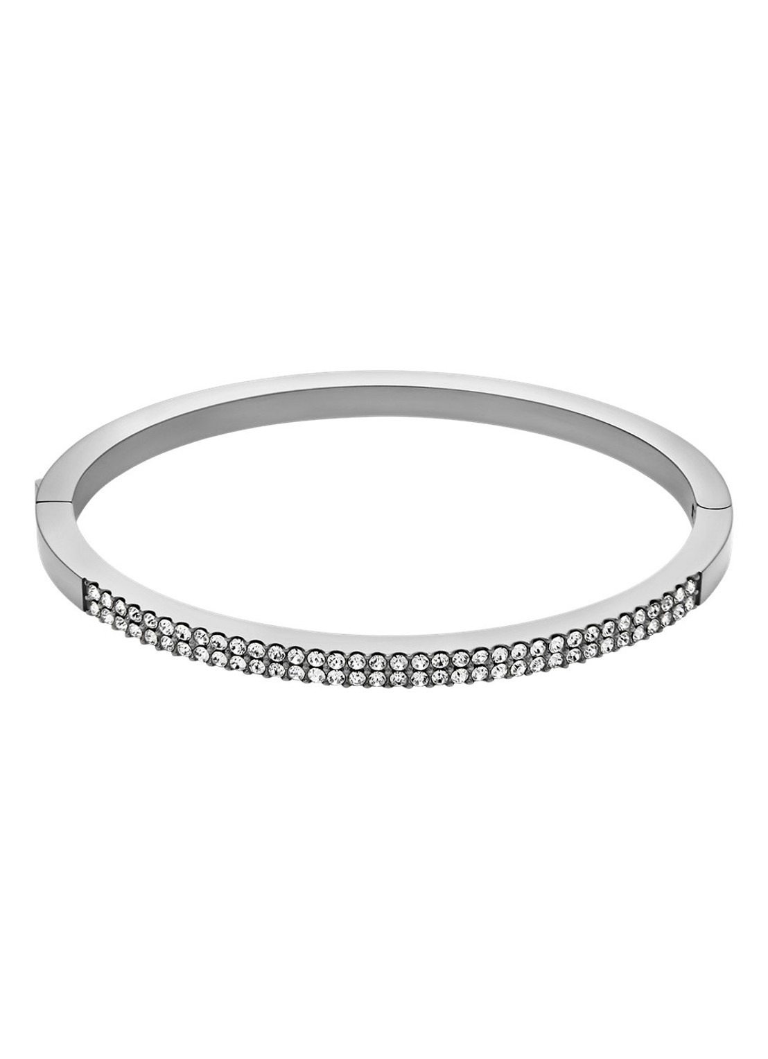Fossil Bangle met zirkonia JF04863040 - voorkant zilver