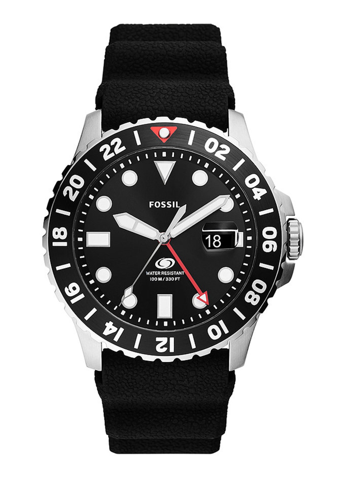 Fossil Blue Gmt horloge FS6036 - voorkant 3 zwart