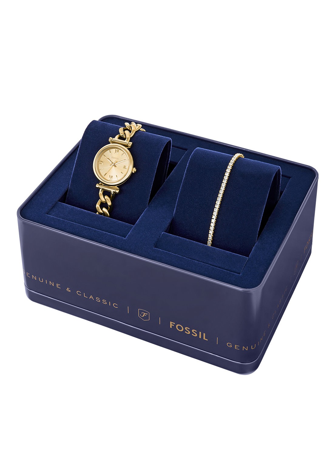 Fossil Carlie horloge en armband set van 2 ES5387SET - detail 2 goud