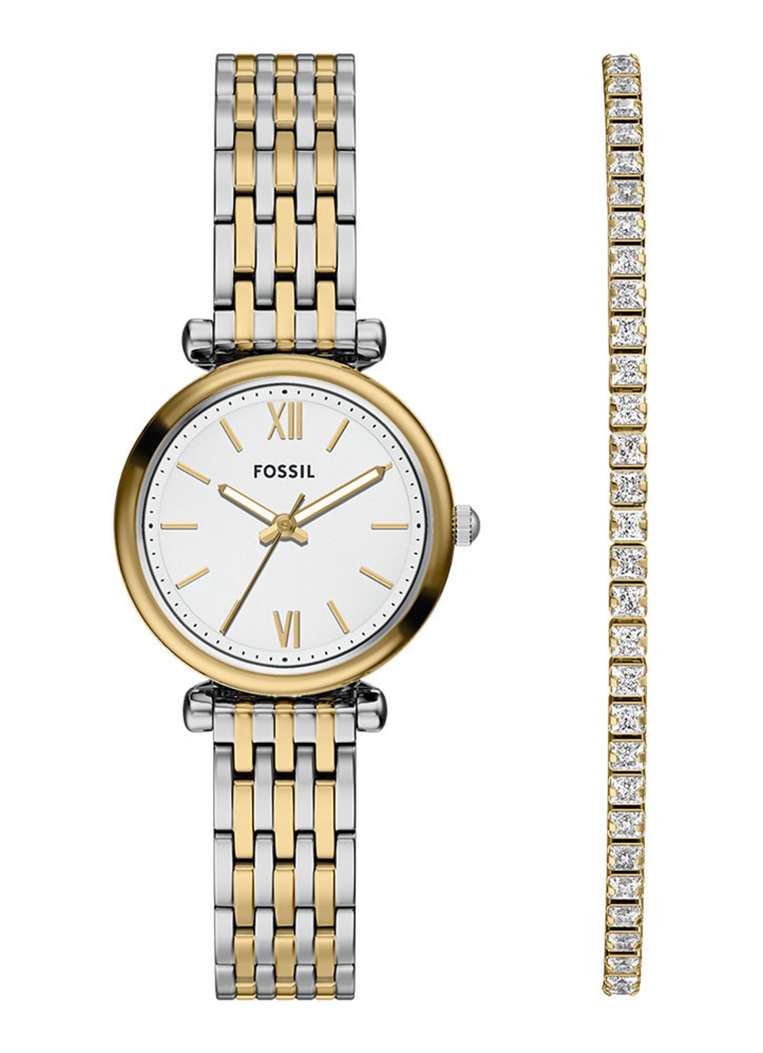 Fossil Carlie horloge ES5450SET - voorkant 6 zilver