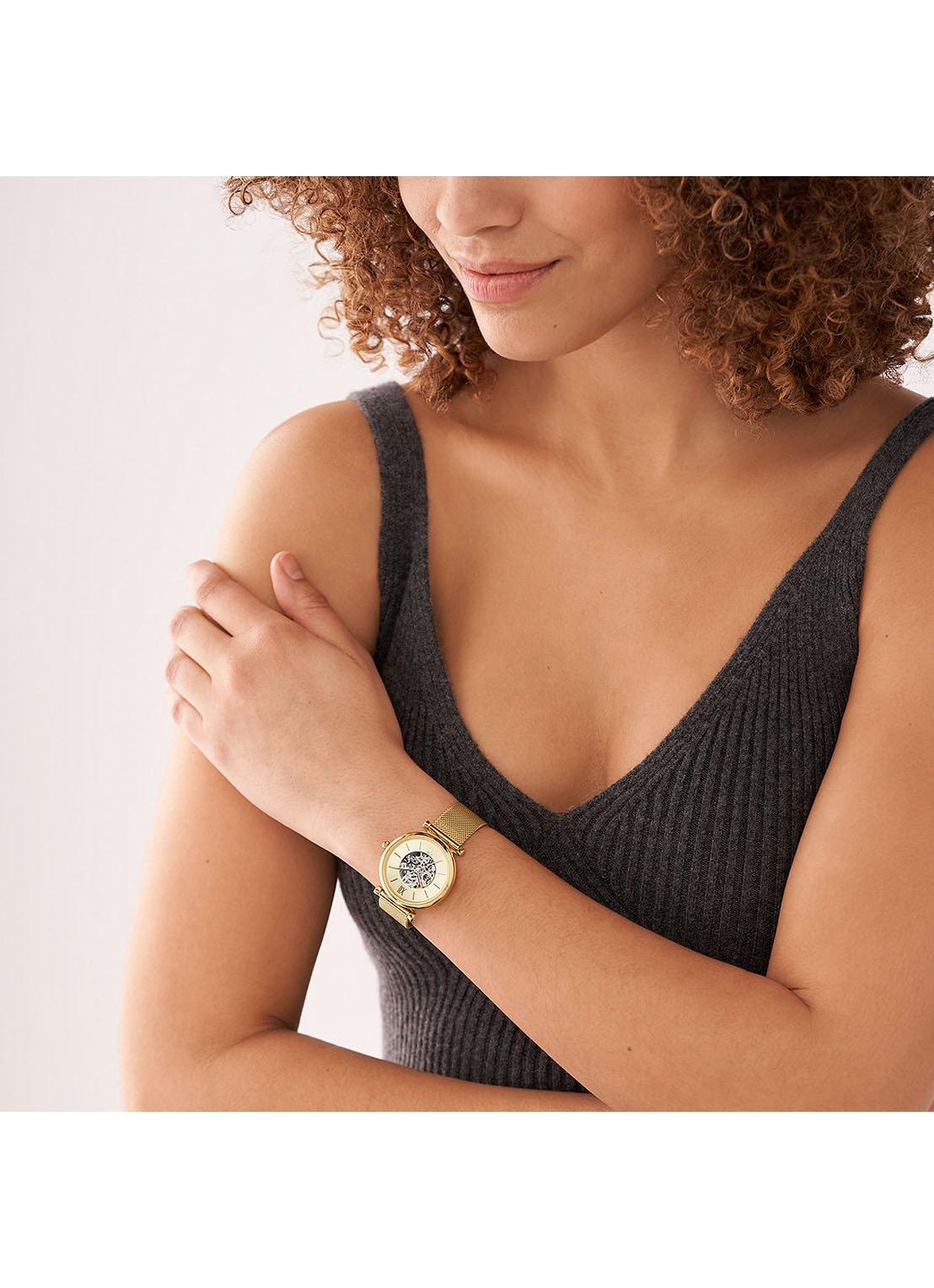 Fossil Carlie horloge ME3250 - detail 6 goud