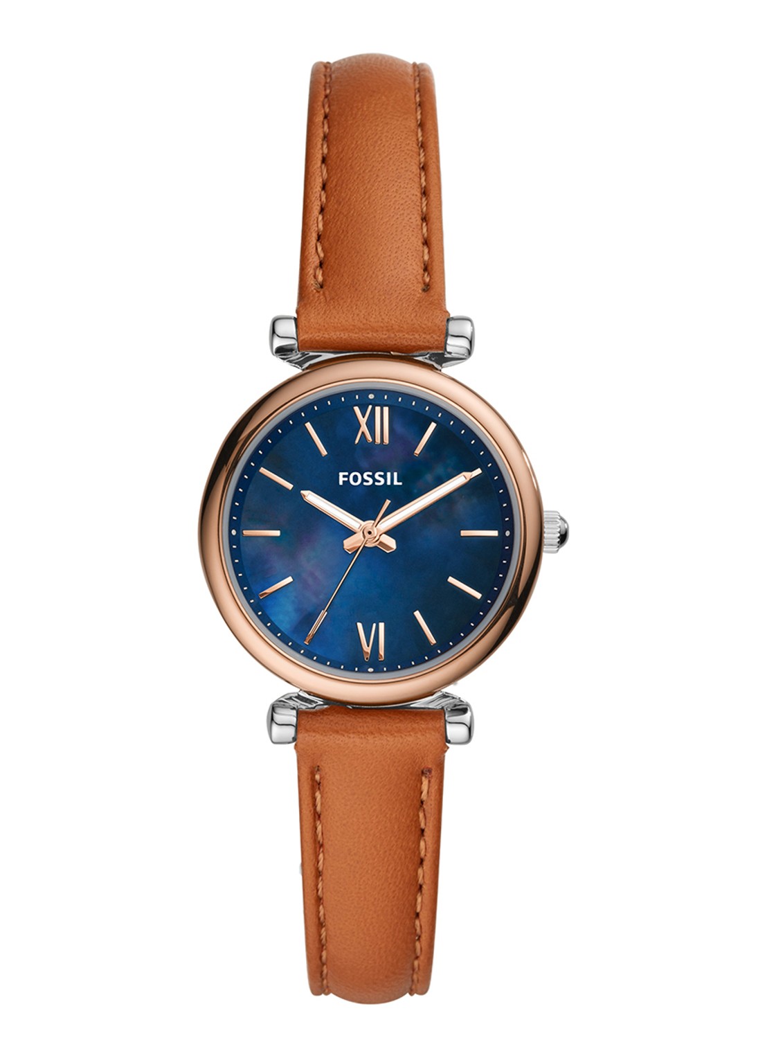 Fossil Carlie Mini horloge ES4701 - voorkant roségoud