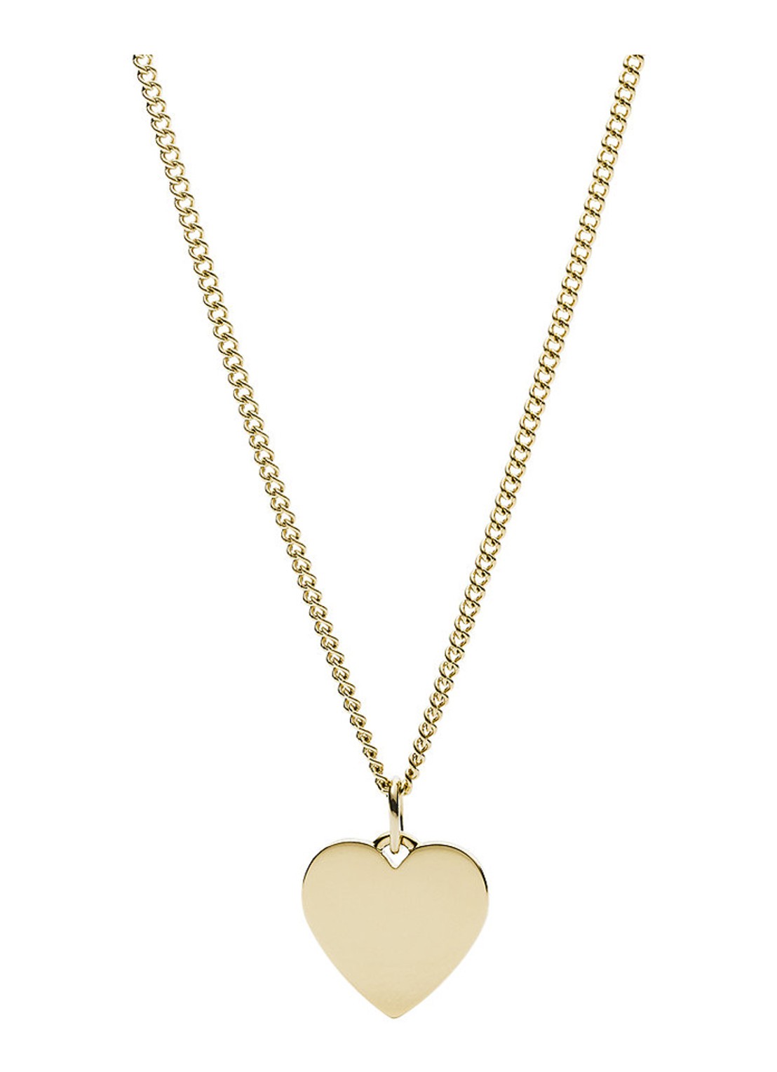 Fossil Drew ketting met hanger JF03080710 - voorkant goud