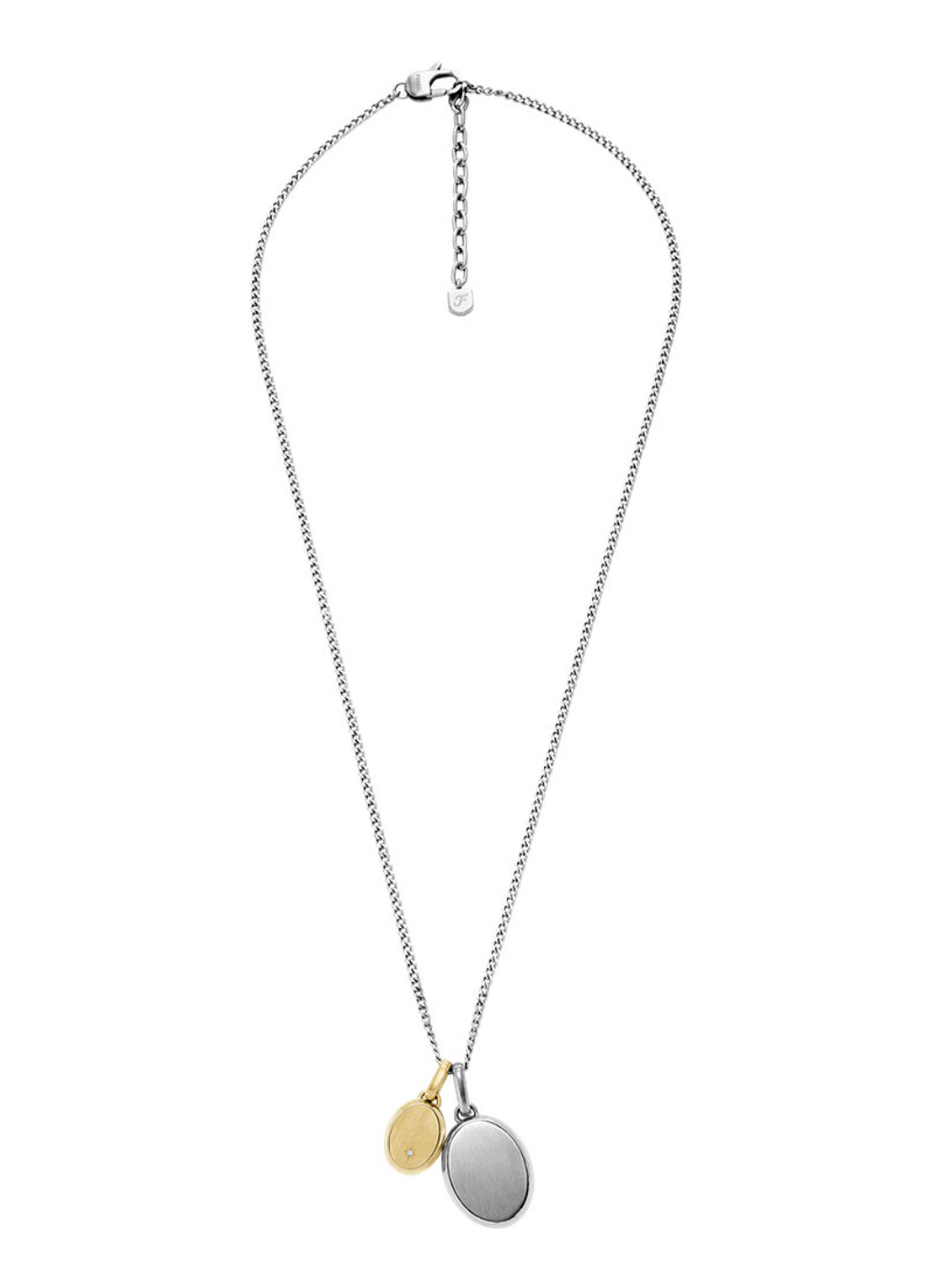 Fossil Drew ketting met hanger JF04850998 - detail 2 zilver