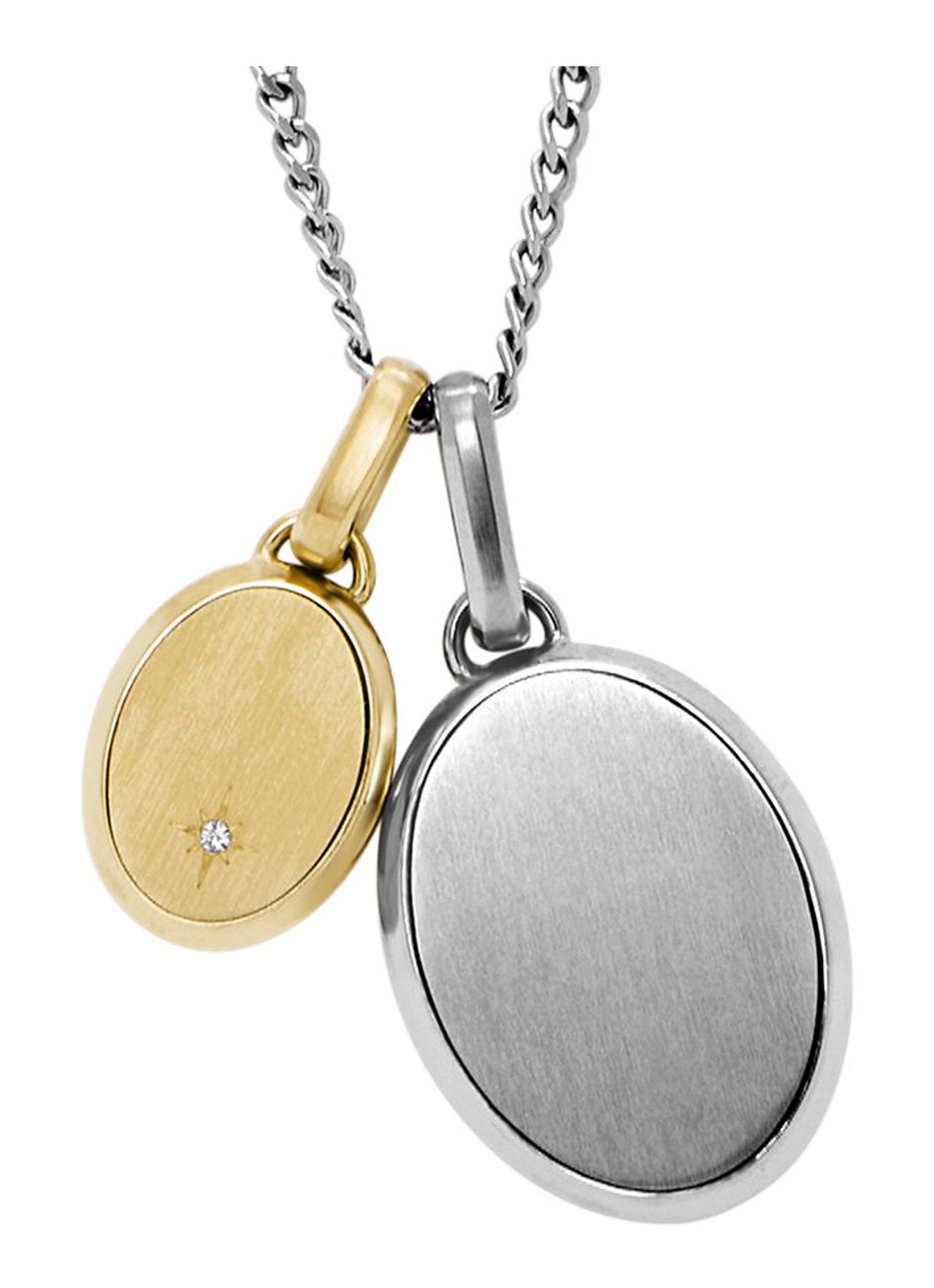Fossil Drew ketting met hanger JF04850998 - voorkant 5 zilver