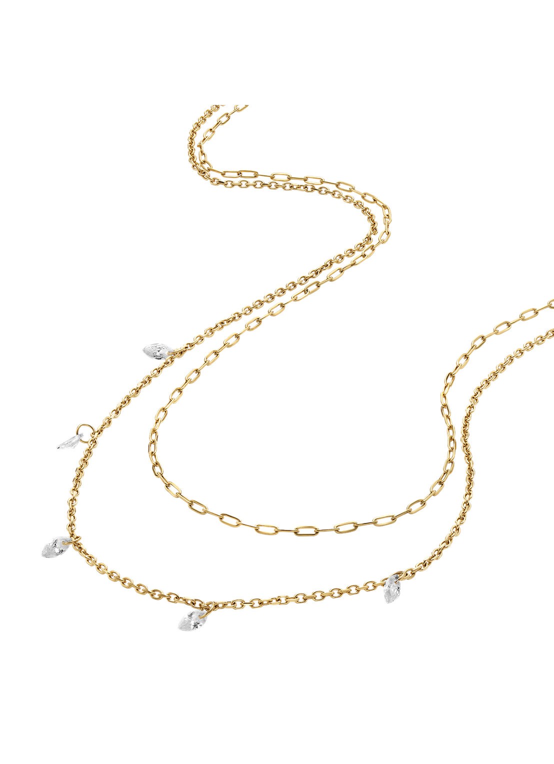 Fossil Ellis ketting  JF04894710 - detail 2 goud