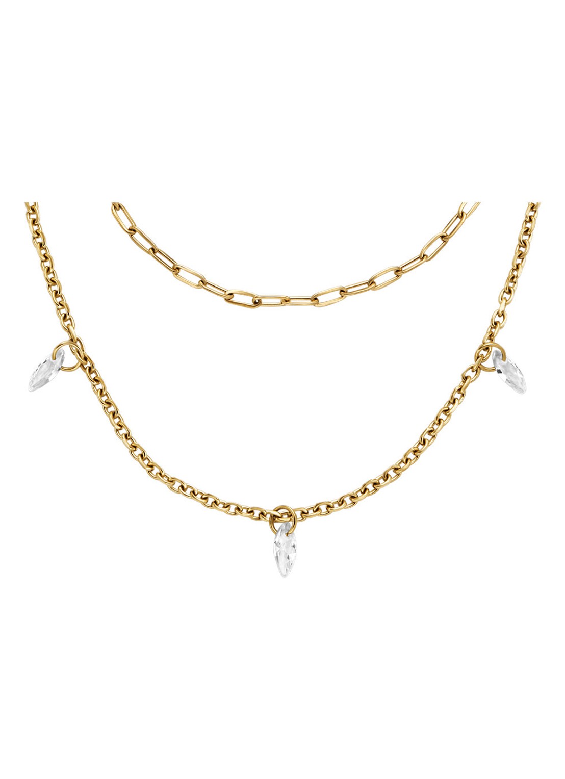 Fossil Ellis ketting  JF04894710 - voorkant goud