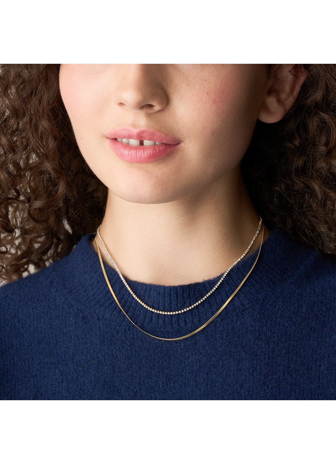 Fossil Ellis ketting JF04939710 - detail 4 goud