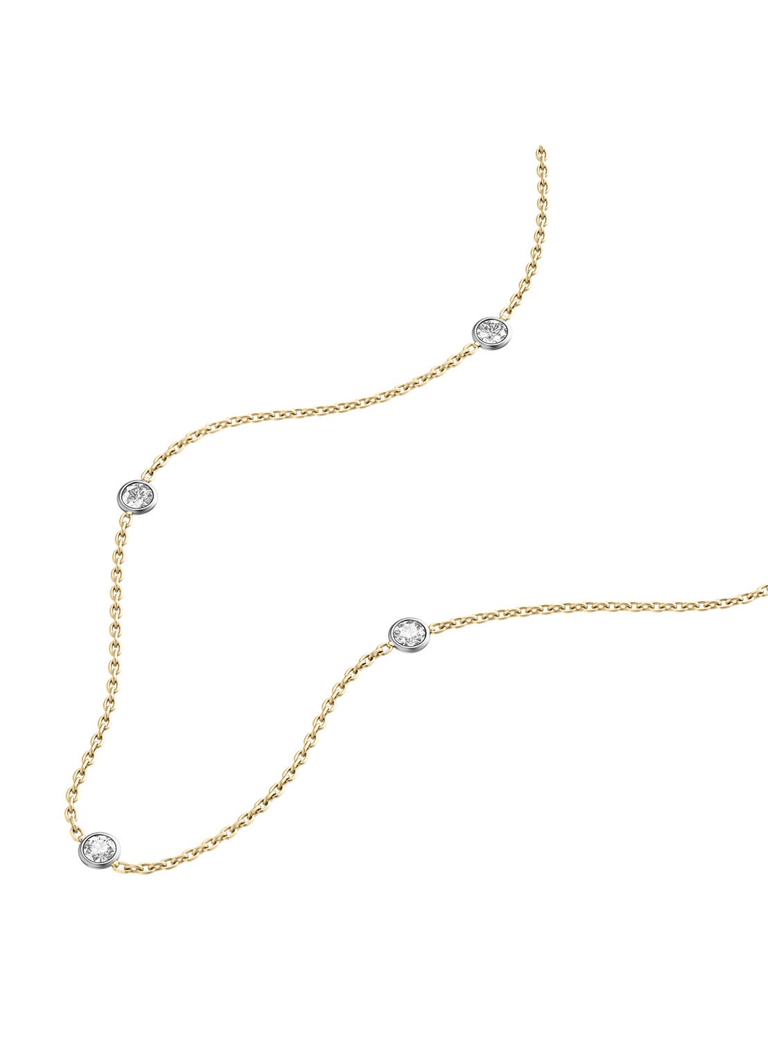 Fossil Ellis ketting met zirkonia JF05017998 - detail 2 goud