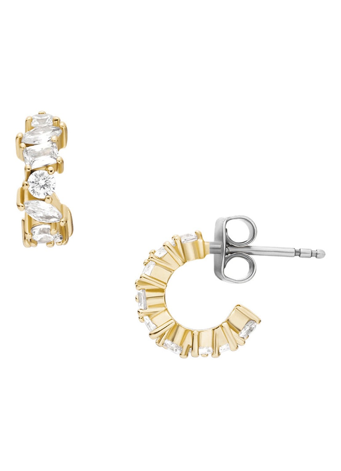 Fossil Ellis oorringen JA7297710 - detail goud