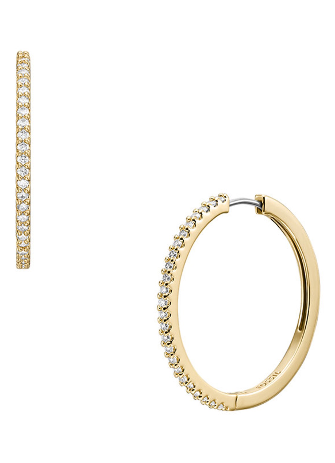 Fossil Ellis oorringen met zirkonia JA7261710 - detail goud