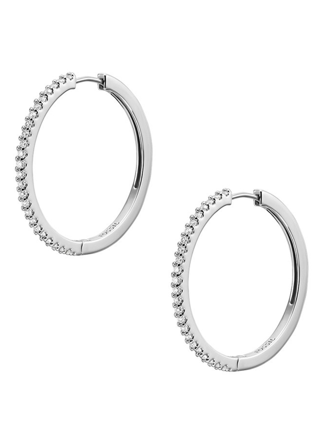 Fossil Ellis oorringen met zirkonia JA7274040 - detail 2 zilver