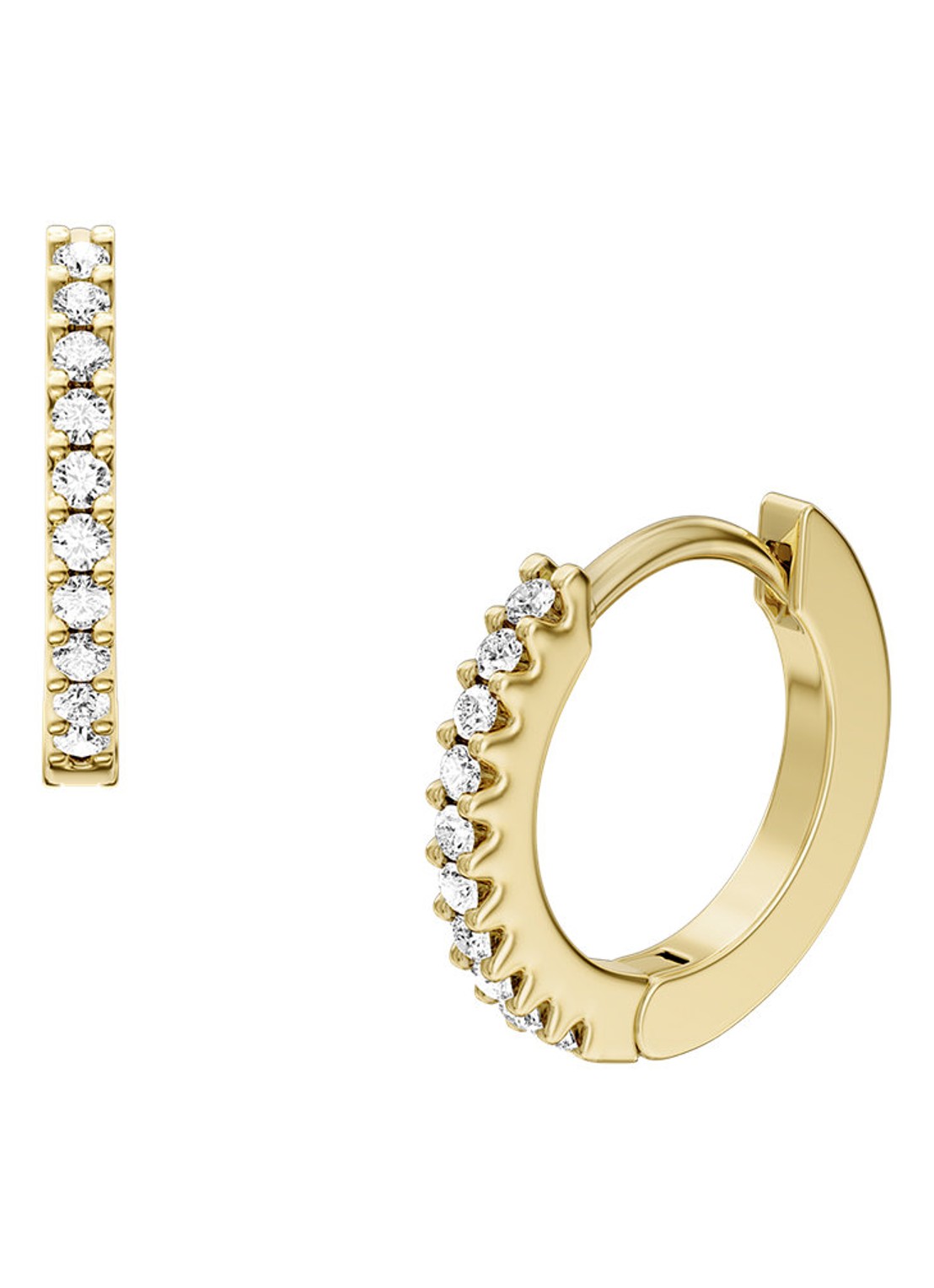 Fossil Ellis oorringen met zirkonia  JA7346710 - detail goud