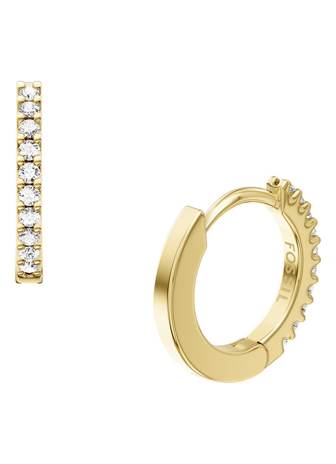 Fossil Ellis oorringen met zirkonia  JA7346710 - detail 3 goud