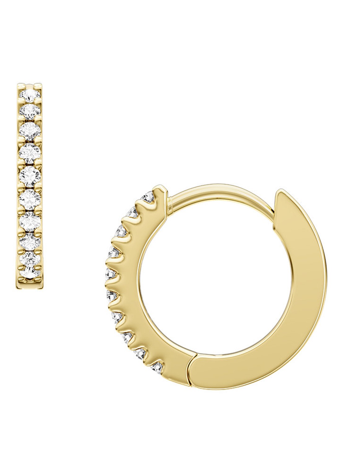 Fossil Ellis oorringen met zirkonia  JA7346710 - voorkant 6 goud