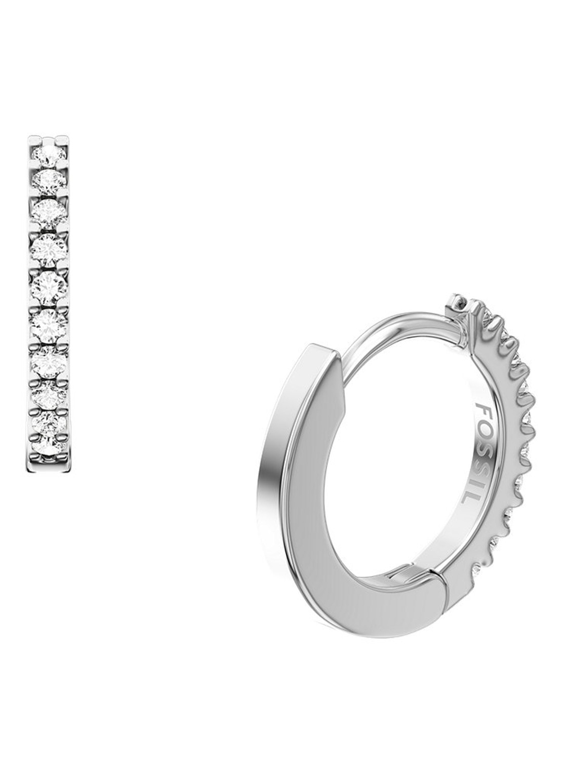 Fossil Ellis oorringen met zirkonia JA7347040 - detail 4 zilver