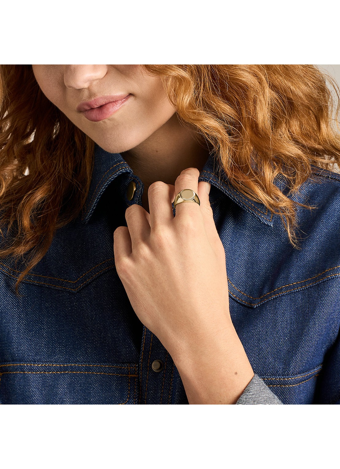 Fossil Ellis ring JF04981710 - detail 5 goud