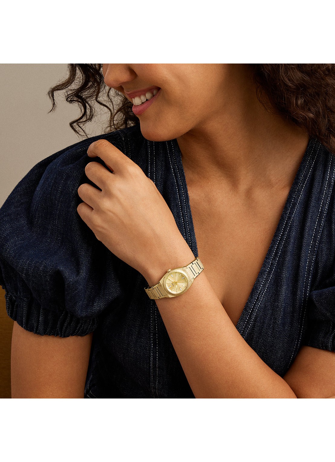Fossil Everett horloge ES5524 - detail 3 goud