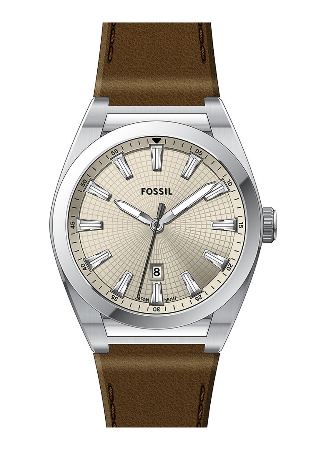 Fossil Everett horloge FS6071 - voorkant 3 zilver