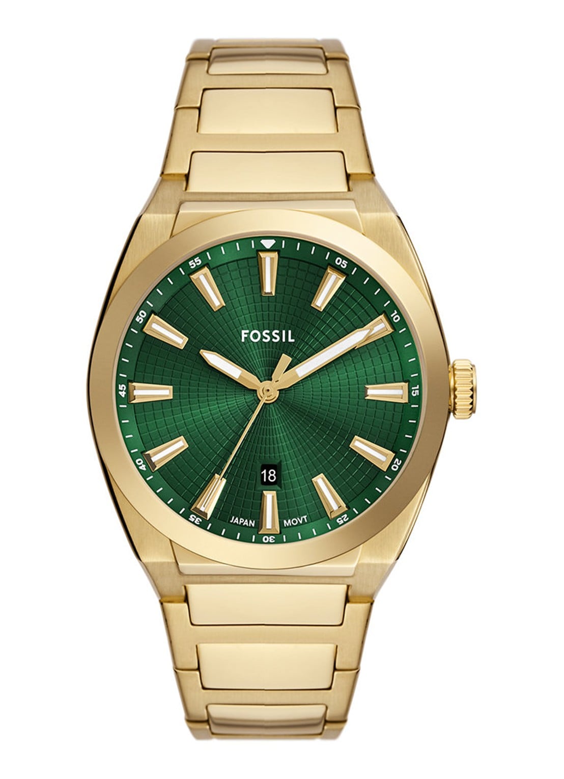 Fossil Everett horloge FS6090 - voorkant 3 goud