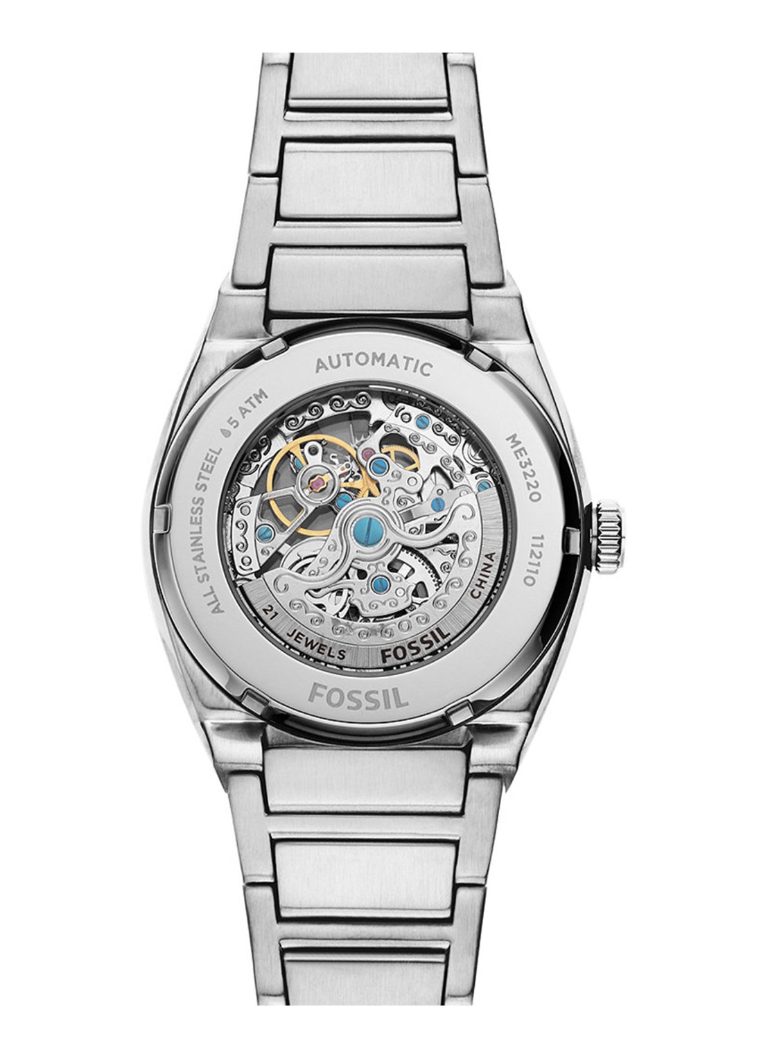 Fossil Everett horloge ME3220 - detail 3 zilver