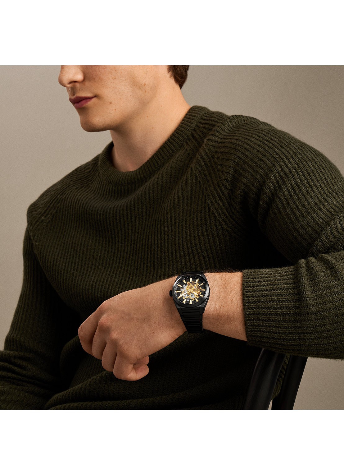 Fossil Everett horloge ME3289 - detail 4 zwart