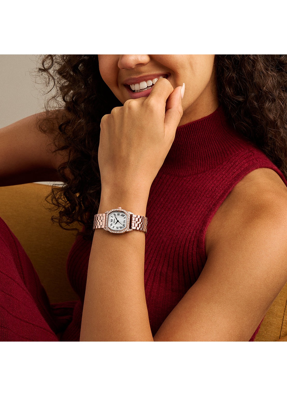 Fossil Harlow horloge ES5525 - detail 5 roségoud