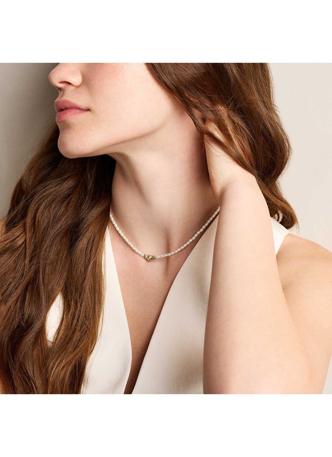 Fossil Harlow ketting JF04992998 - detail 5 parelmoer