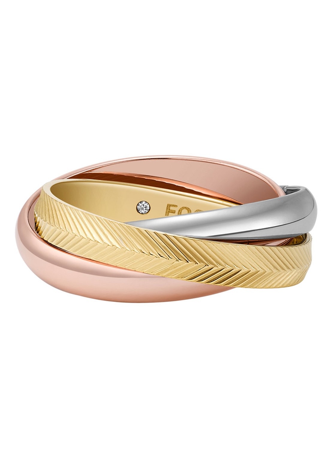 Fossil Harlow ring verguld JF04807998 - voorkant goud