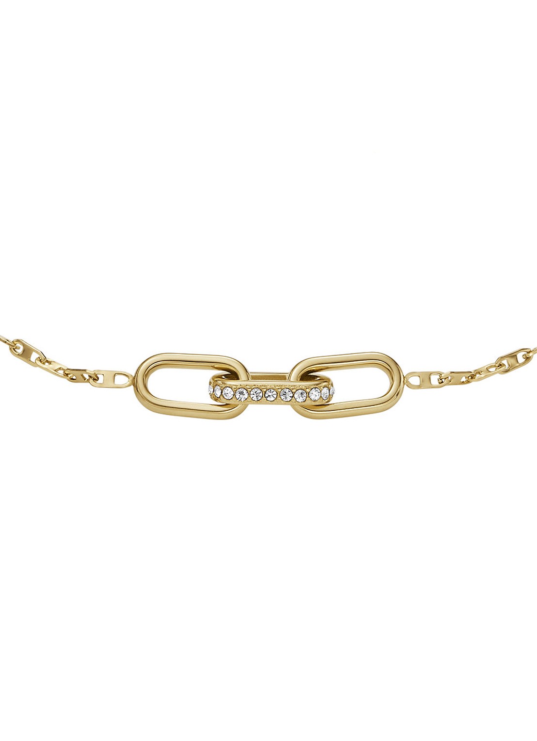 Fossil Heritage schakelarmband met glassteen JF04525710 - detail 4 goud