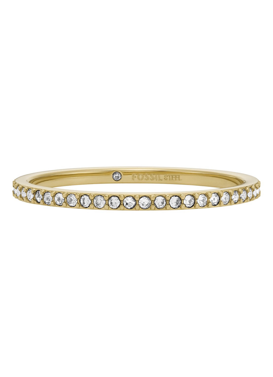 Fossil Jewelry ring met kristal JF04686710 - voorkant 4 goud