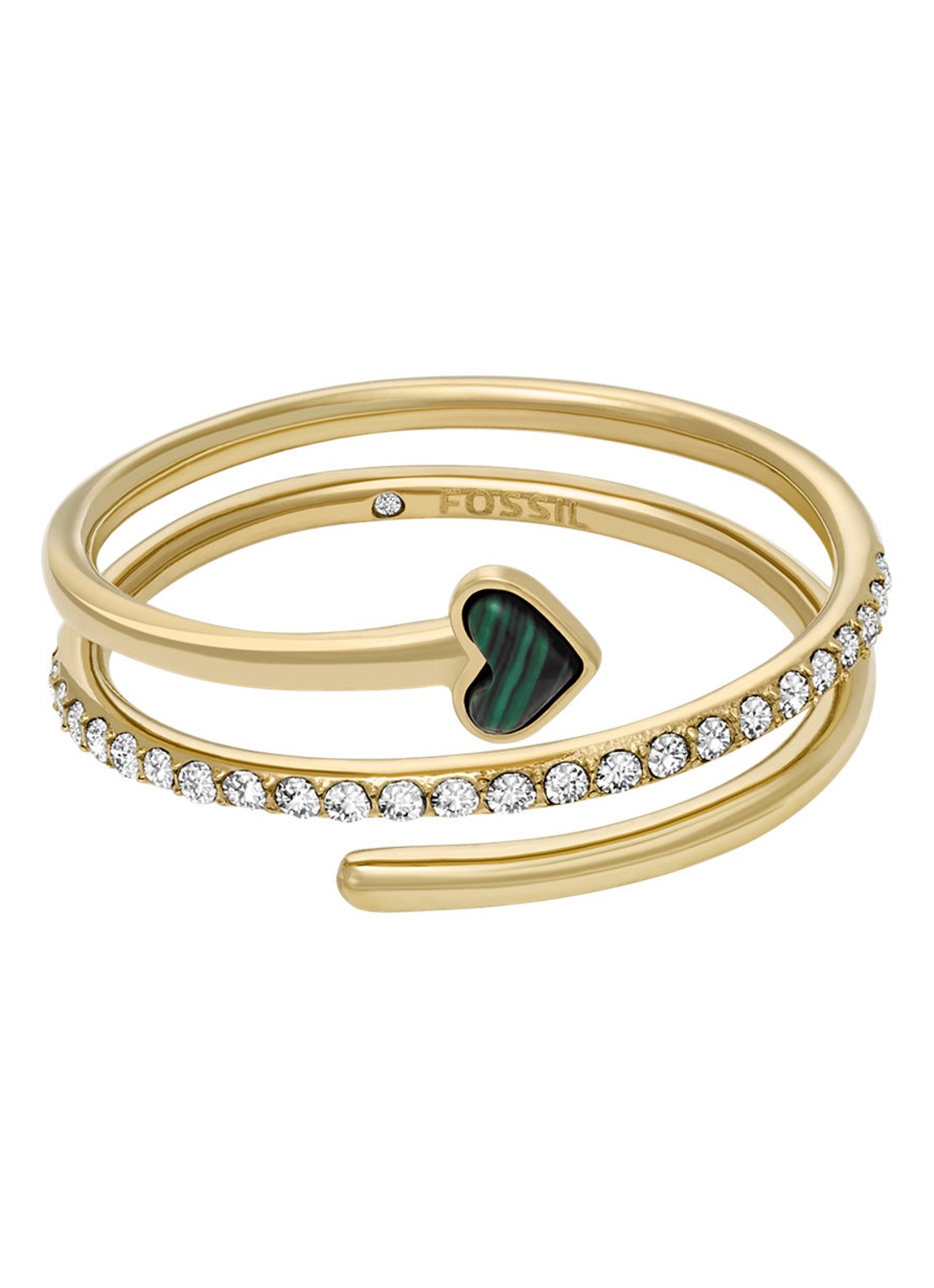 Fossil Jewelry ring met malachiet JF04860710 - detail 3 goud